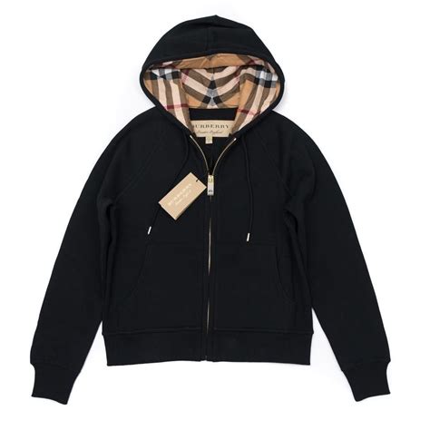 burberry black zip up jacket|Burberry zip hoodie.